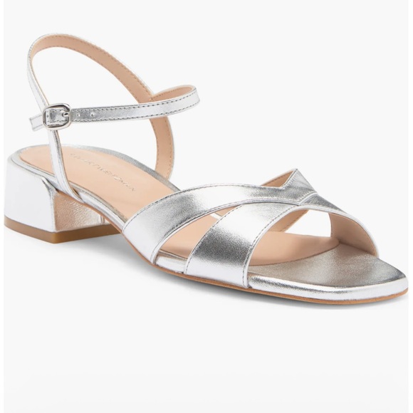 🌹STUART WEITZMAN🌹 Miami Block Heel Sandal In Silver Size: 10 - Picture 1 of 13